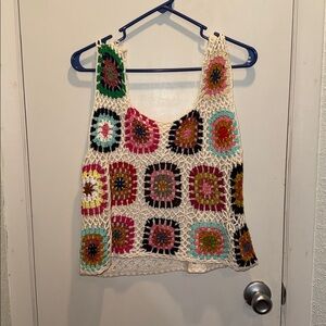 SHEIN Colorful Crochet Tank Top
